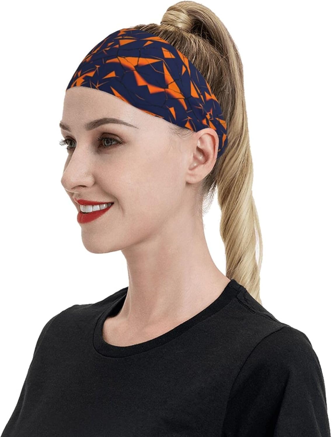 Circle Logo Printed Sports Sweat Wicking Headband