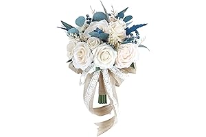 Artificial Dusty Blue Bridal Bouquet for Wedding Ceremonies and Bridal Showers