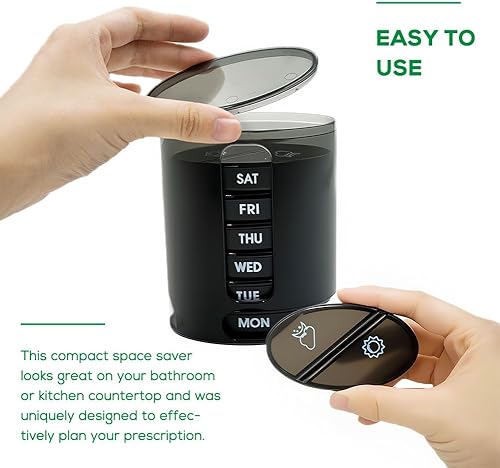 Miniatura 4 de GIIYAA Organizador semanal de pastillas (dos veces al día), pastillero portátil de 7 días con compartimentos apilables AMPM para pastillas,