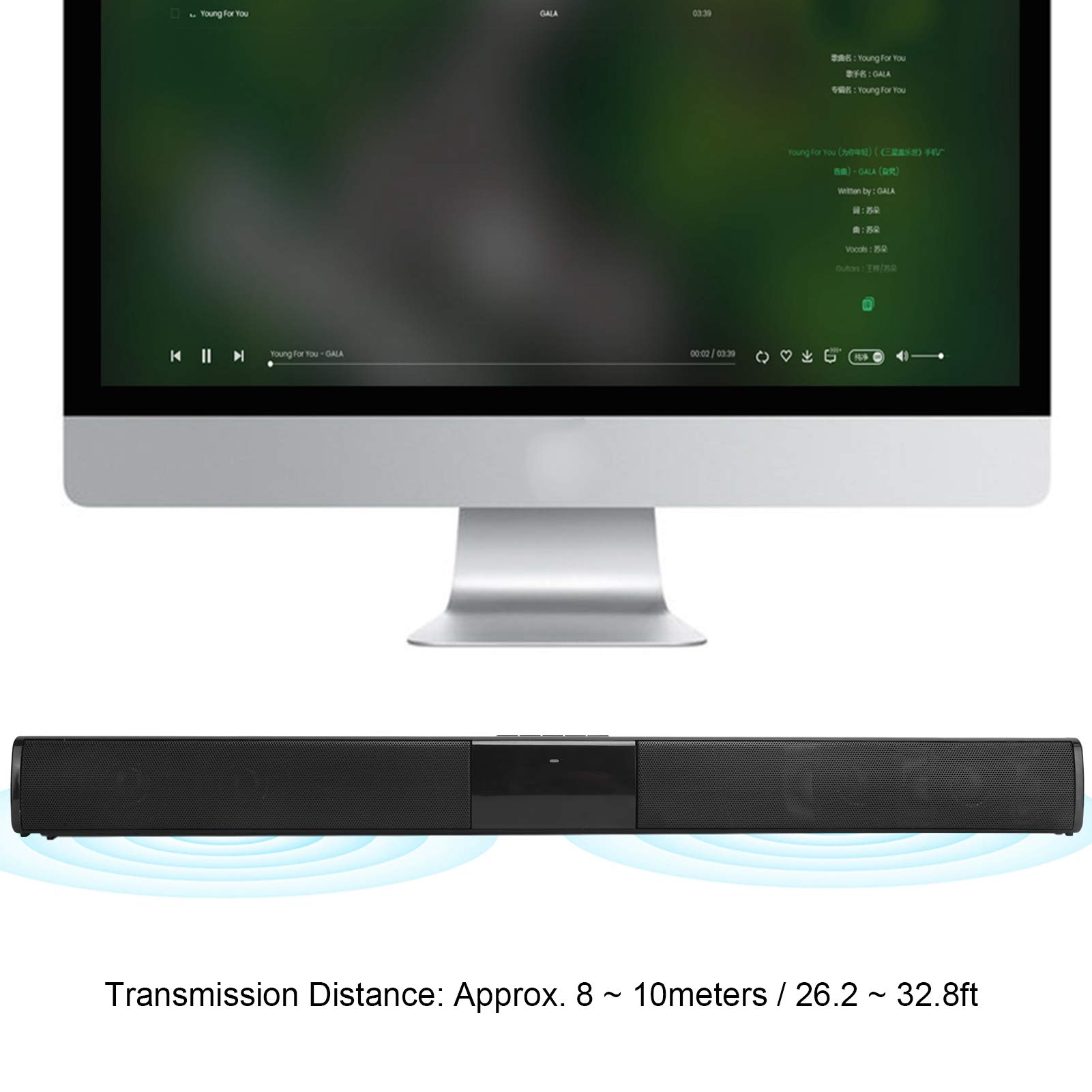 Micro USB 5V BS-28B longue barre de son Bluetooth sans fil, haut-parleur sans fil HIFI universel avec caisson de basses pour télévision, haut-parleur rechargeable pour une utilisation extérieure et in