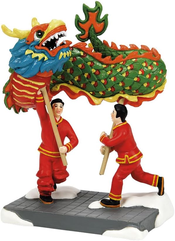 Department 56 Christmas in the City Village Accessories Chinese Dragon Dance Figurine, 4.8 Inch, Multicolor