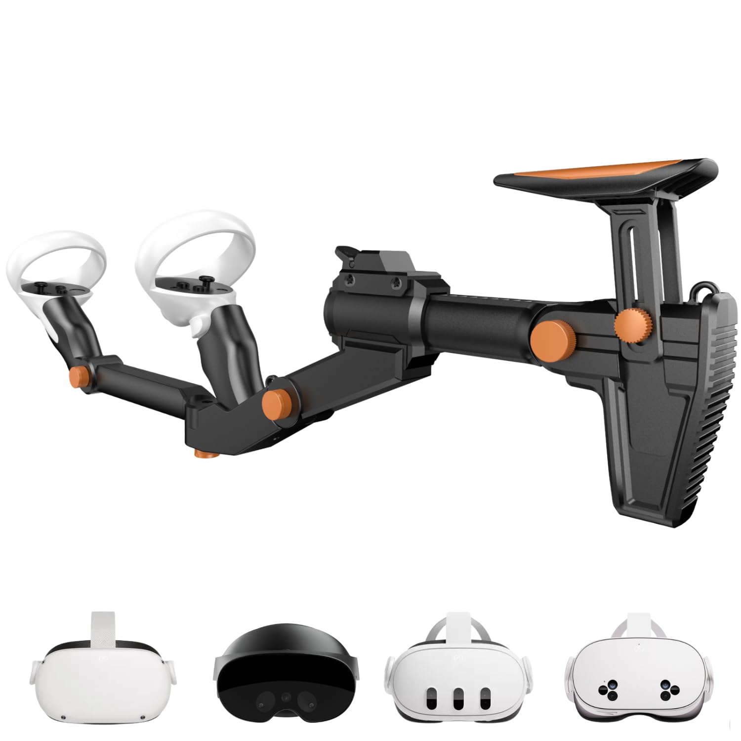 Baomaeyea geweerkolf voor MetaQuest 3, VR geweerkolf compatibel met VR Meta Quest3 Controller Grips voor verbeterde stabiliteit en controle Magnetische kolf adapter