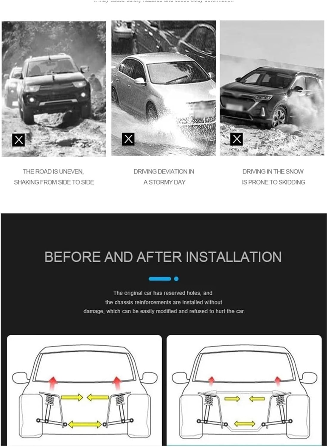 For Honda Freed Ge8 Front Strut Bar Tower Brace Suspension For Jazz Chassis Parts Sway Bars Car Stabiliser Bars