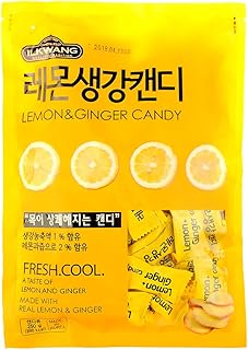 GINGER Candy Hard Drops Tummy Drops Chimes Natural Chews Chewy Candy Nausea Relief Preggie Pops_250 grams (8.8 oz) Product of Korea_Individually Wrapped (Lemon Ginger)
