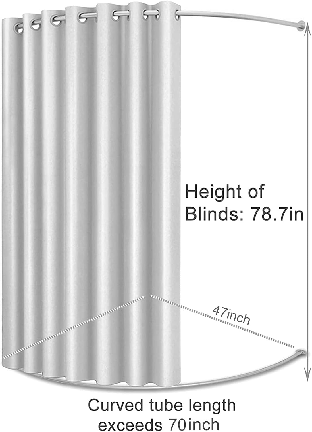 TEENKON Clothing Store Fitting Room, 47 in Dressing Room Used in Mall, Boutique and Office, Corner Wall Mounted Changing Room for Privacy Protection, Include Shading Curtain, Bracket and Hook Up image 4