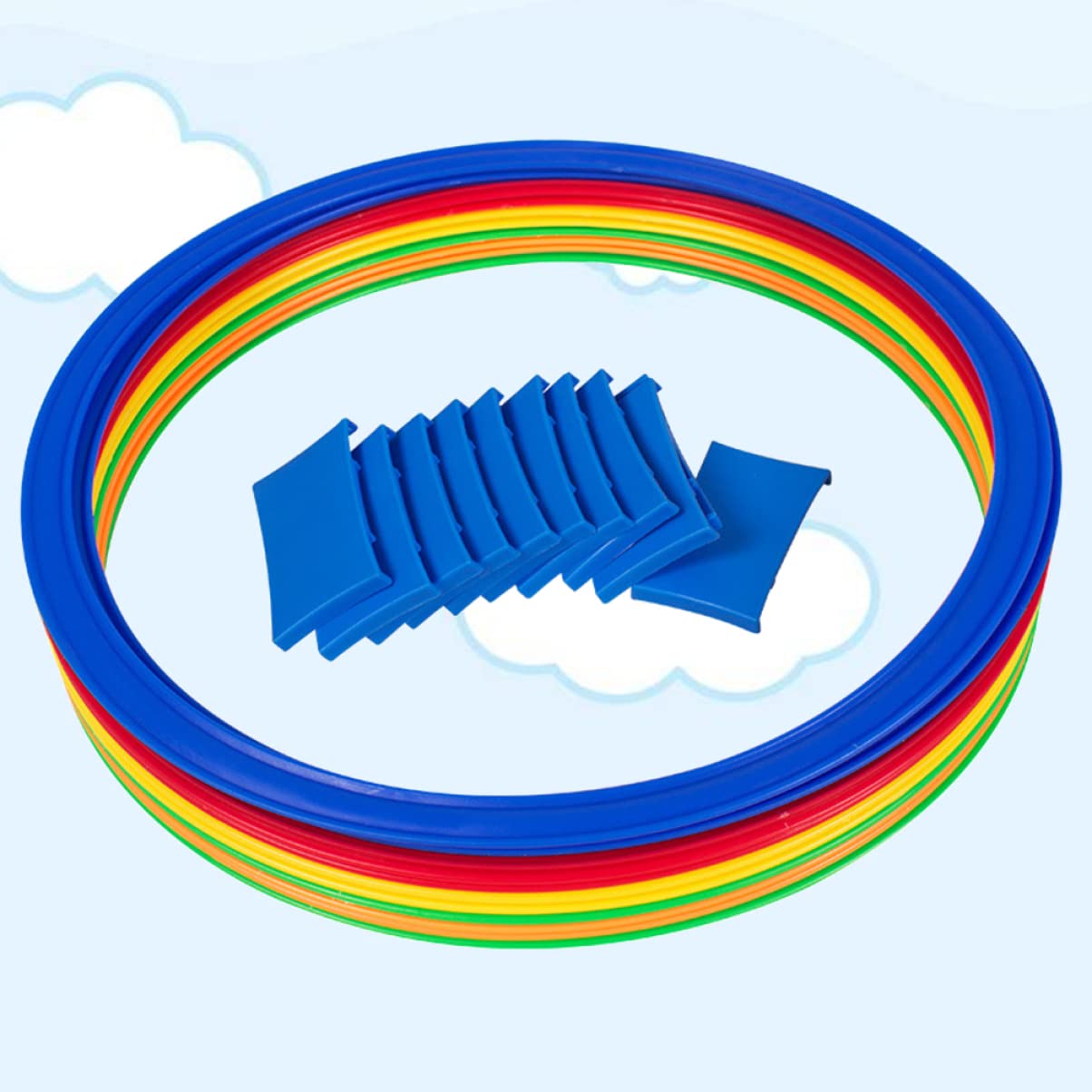 SUPVOX 10Pcs Ring Toss Game Set Colorful Outdoor Playing for Backyard Fun Agility Training and Skill Development with Buckles for Outdoor Activities