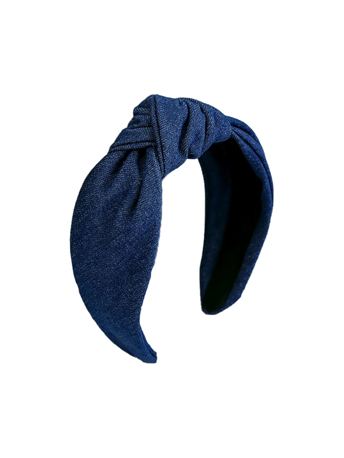 Yellow Chimes Hair Band for Women Girls Hair Accessories for Women Solid Denim Headband for Women Knot Fabric Hair Band for Girls Black Headband Cross Knot Hair Bands Hair Accessories Gift for Women