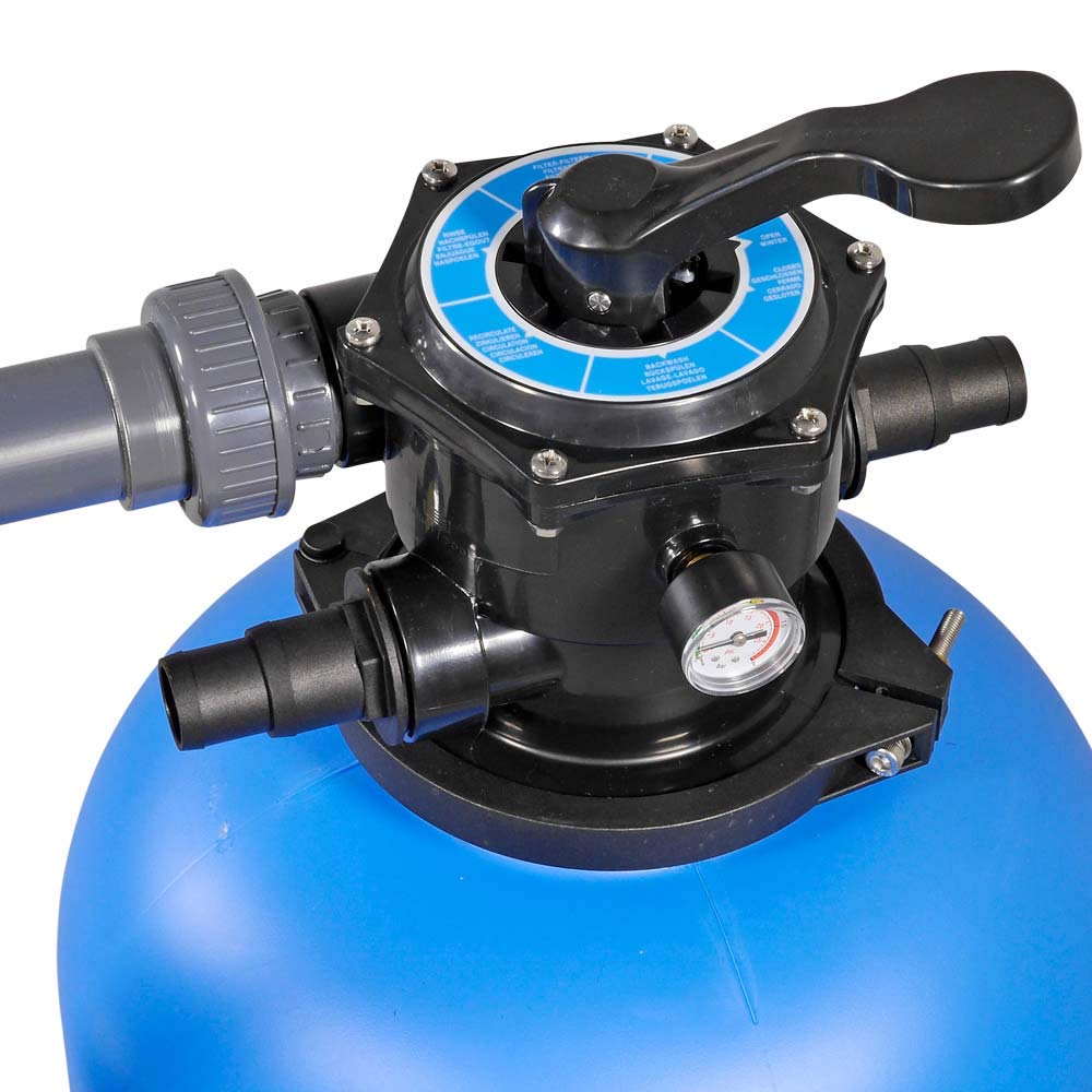 POOL Total OKU Sandfilteranlage Bali Premium bis 45 m³ Beckengröße - 500 mm Filterkessel - Leistungsstarke 700W Aqua Plus 11 Filterpumpe - 6-Wege-Ventil
