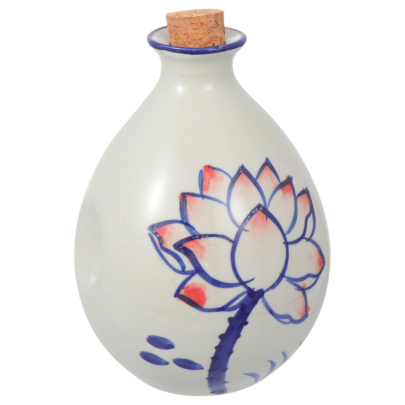 Set de sake de cerámica funcional con tapón de madera para conservar su vino 1