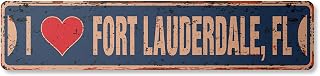 I LOVE FORT LAUDERDALE FLORIDA Vintage Plastic Street Sign fl city state us wall road décor gift | Indoor/Outdoor | 18" Wide