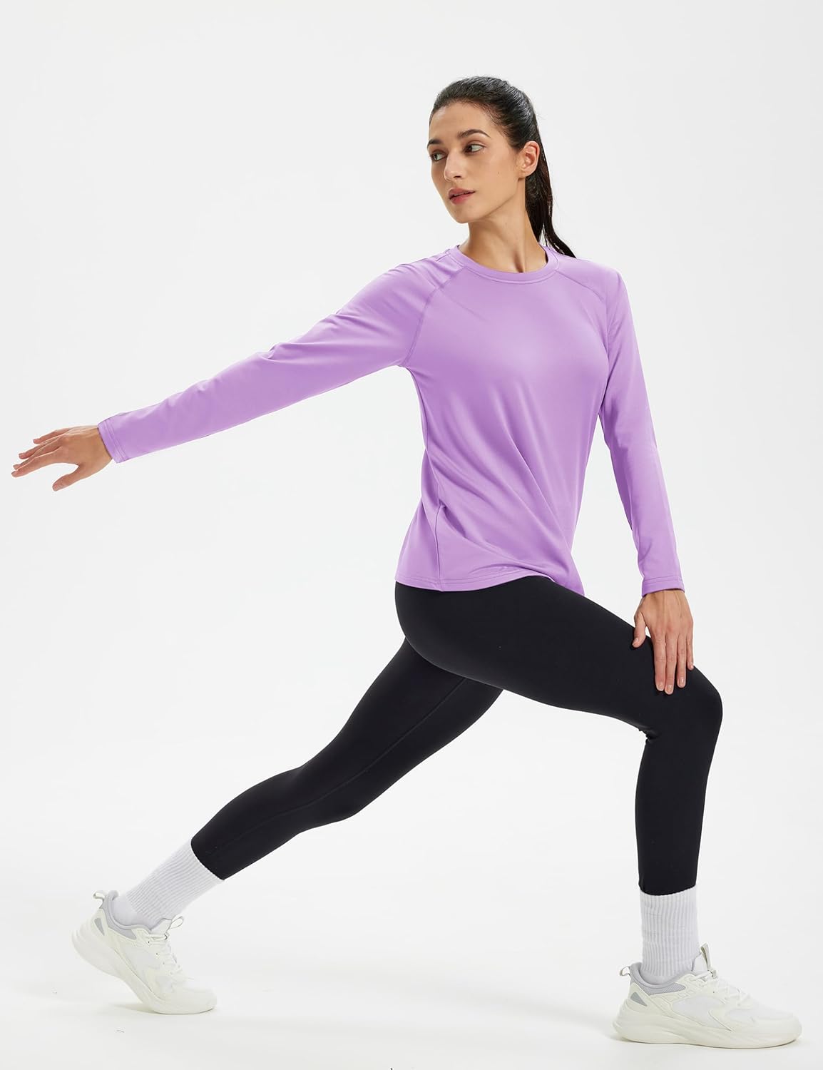 TACVASEN Women's Thermal Shirts Lightweight Fleece Lined Long Sleeve Winter Base Layer Undershirt for Workout - Image 5