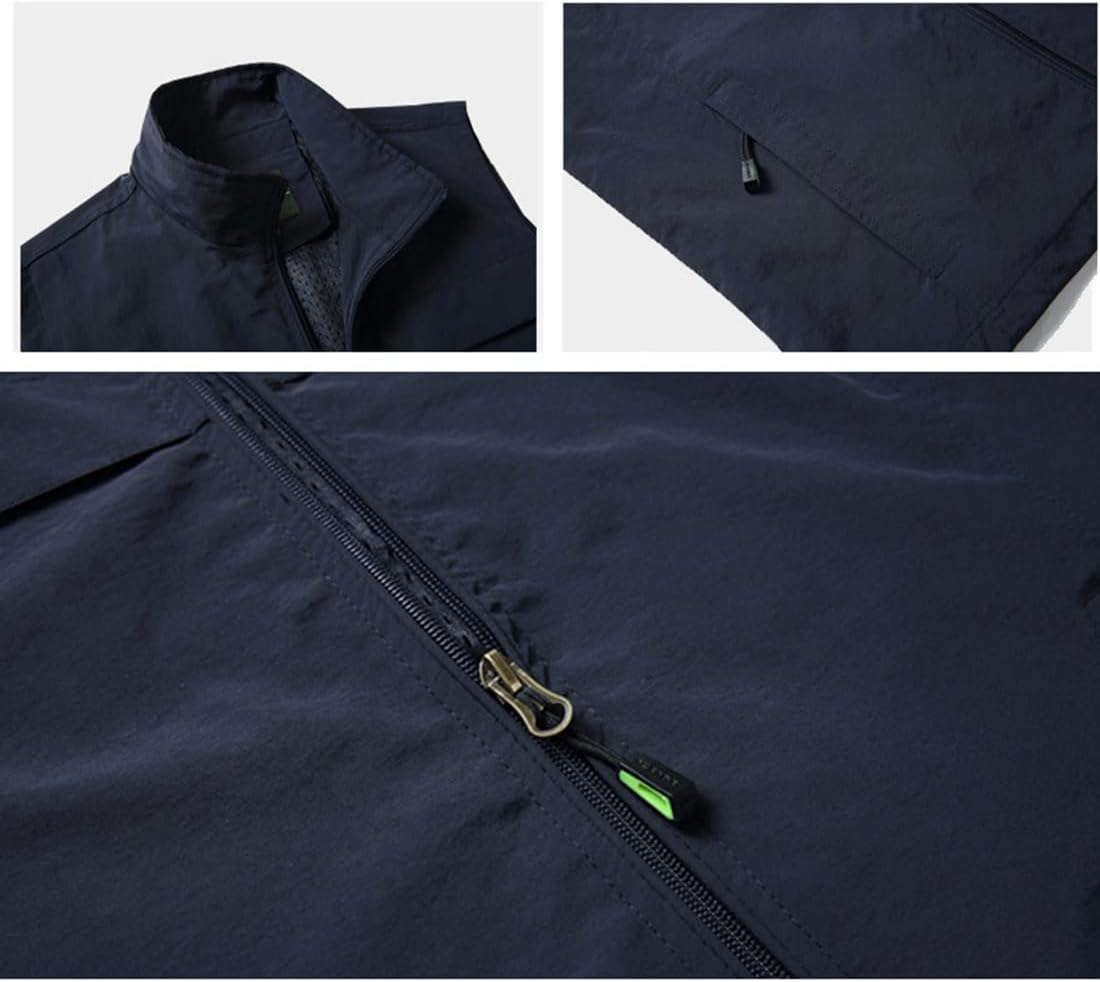 Men's Fishing Vest Utility Casual Lightweight Outdoor Vest Work Fish Photo Travel Sleeveless Jackets Vest - Image 7