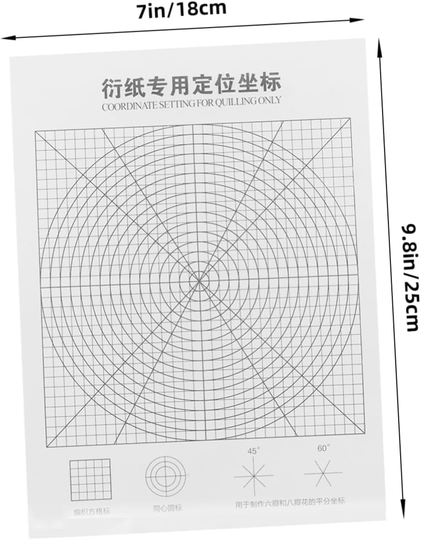 Uonlytech 2pcs Plastic Quilling Sheet Quilling Positioning Tool Coordinate Sheet for Paper Accessories