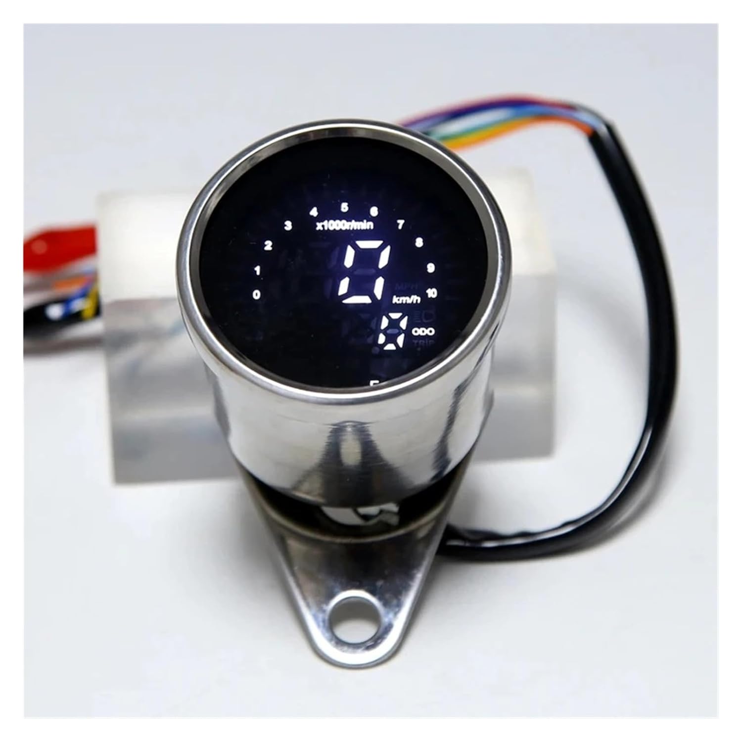 Motorcycle Speedometer Tachometer Universal 12V Motorcycle Meter Speedometer Digital Odometer 199KM/H Round Shap Speed Meter Display