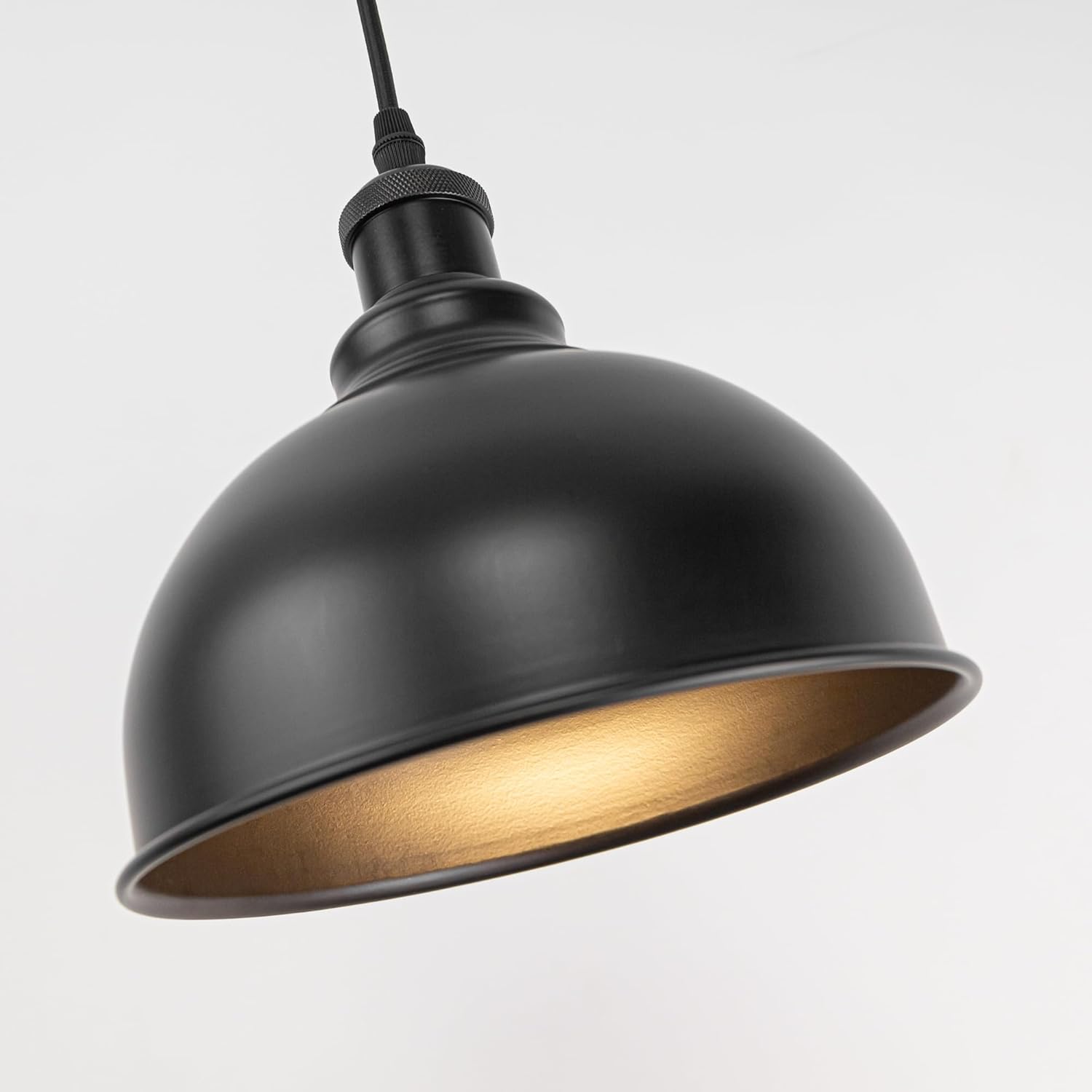H-Type Track Lighting Pendant Restaurant Retro Black Light 2.4GHz 3-Zone Remote Control Stepless Dimming Cupola Shape, Halo Track Mounted Customizable for Kitchen Island, (Matte Black)