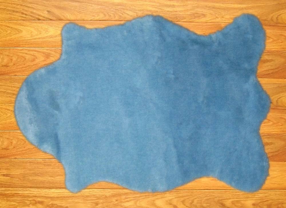 IXI Faux Flokati in Blue (3 ft. Round)