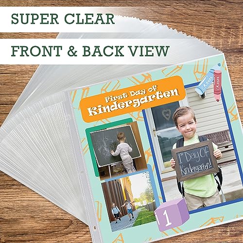 image for Samsill Scrapbook Refill Pages 12x12 Inch, 100 Pack, Fits 3 Ring Scrap