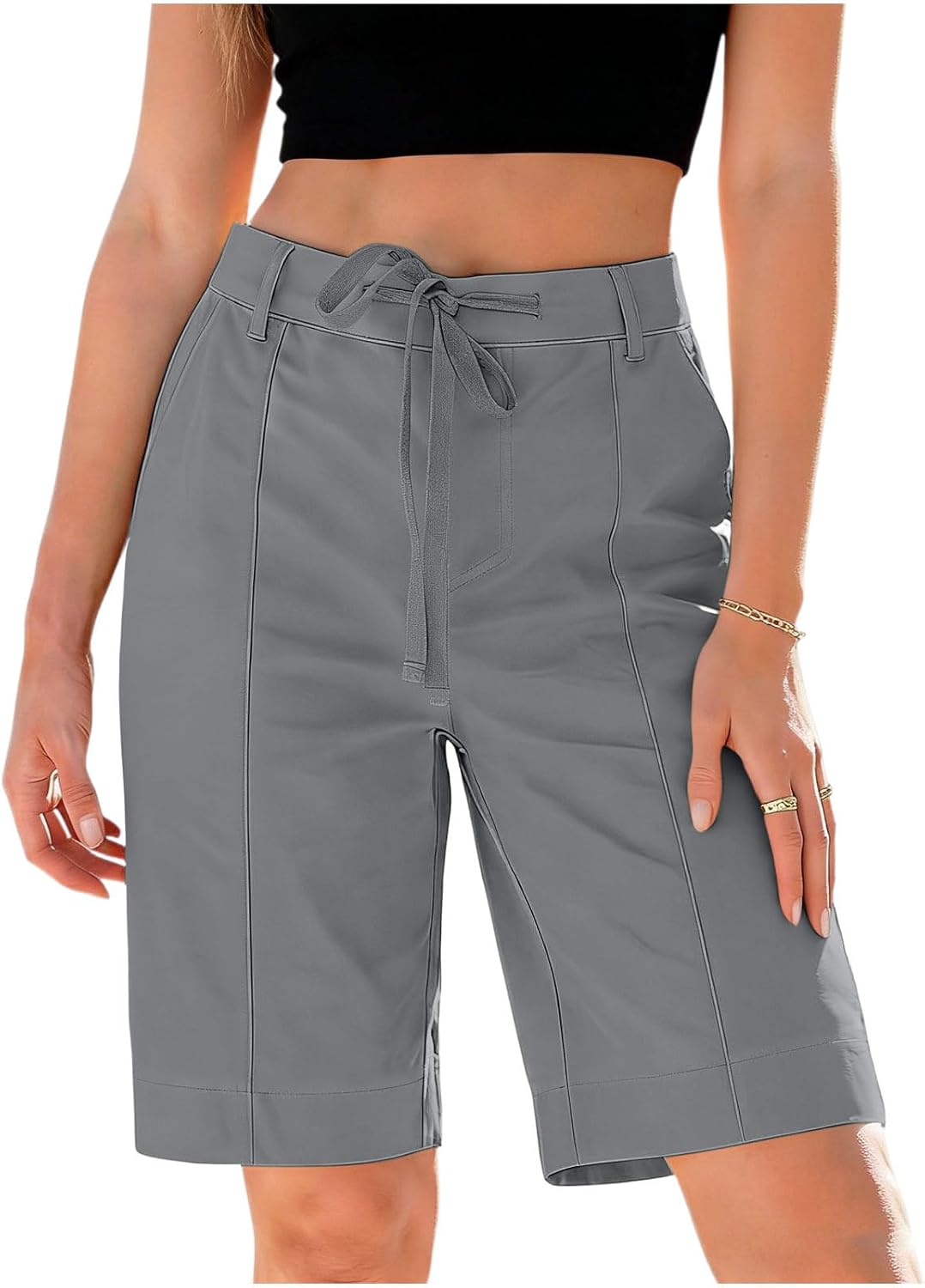 Cargo Shorts Women Summer High Waisted Bermuda Shorts Casual Trendy Hiking Outfits Wide Leg Pant with Pockets