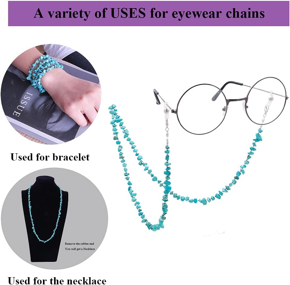 Eyeglass Chain Strap Holder Cord Sunglass Chain Fashion Chip Beaded Mask Lanyard Chain Face Mask Chain for Women