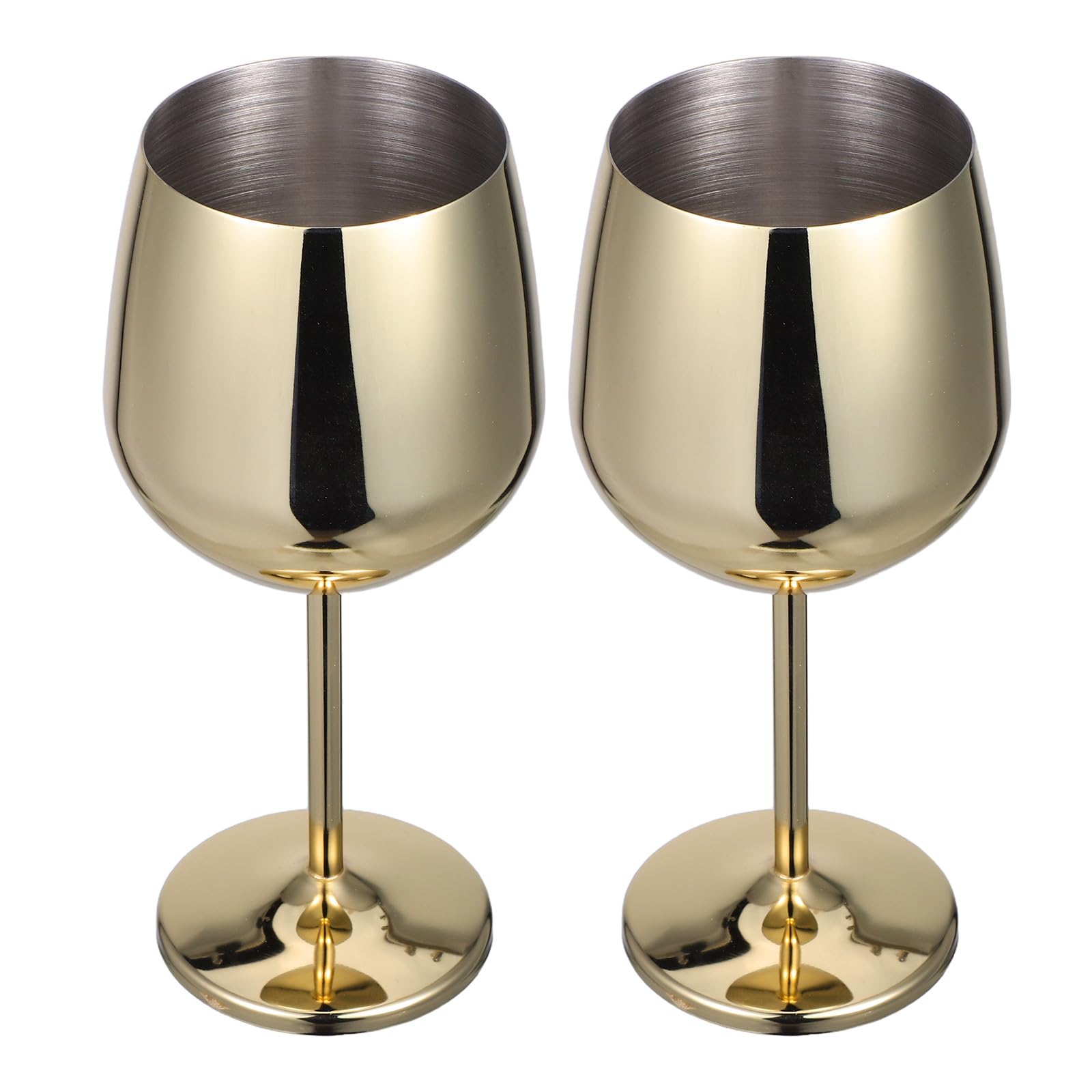 Verres à vin dorés à longue tige en acier 304 de 500 ml