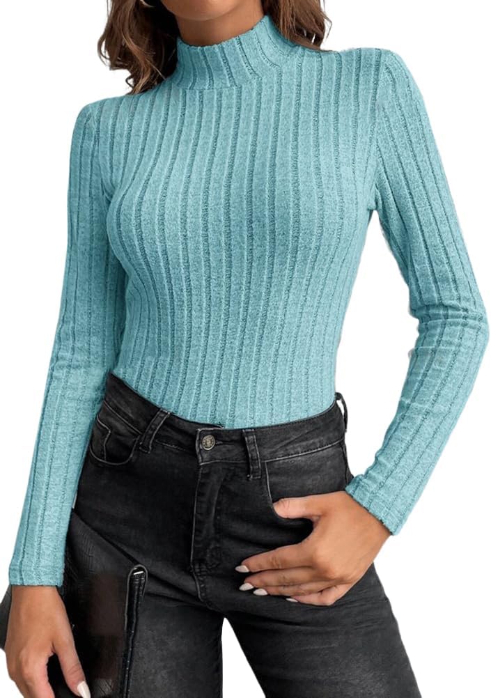 Pull Col Roulé Femme Manches Longues - Basique, Stretch, Coupe Slim, Pour Automne-hiver Décontracté