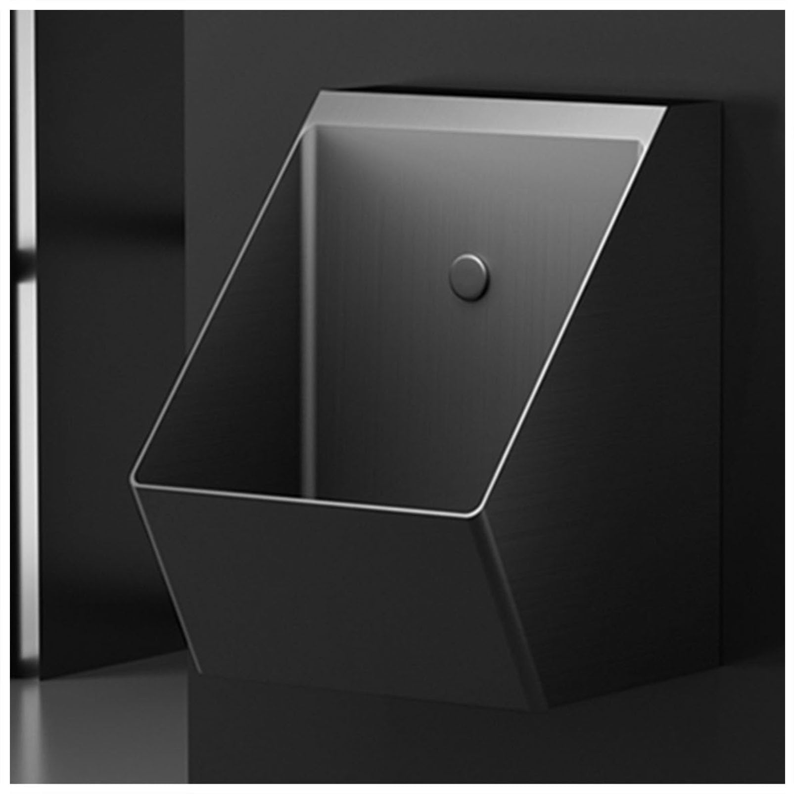 iumLeap Commercial Washout Urinal Stainless Steel Urinal, Men's Adult Urinal Bathroom Wall-Hung Toilet Urinal, High Efficiency Flushing Urinal Urine Diverter, for Bar/Airport/HOM (Black-Kit 1)