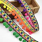 5.6 Meter Quaste Trim Band Pompon Borte Fringe Pompoms Bunt Fransen Quasten Trim Fransen Spitzenborte Pomponborte Pom Bommelborte Pom Poms Balls Fransenbesatz FüR Heimwerker NäH ZubehöR Dekoration (L)