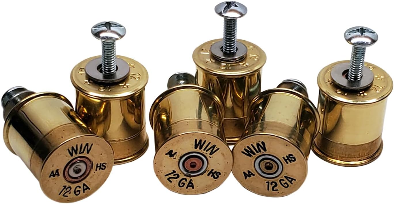 Rustic Drawer Pulls or Cabinet Door Knobs Made with 12 Gauge Shot Gun Shell (8)