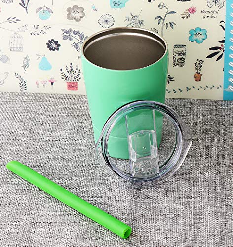 Colorful Popo Kids Stainless Steel Cup Lovely Small Rambler Tumbler, Double Wall Vacuum Insulated Water Bottle With Lid And Silicone Straw, 8.5 Oz (1, Mint Green) #TOP3