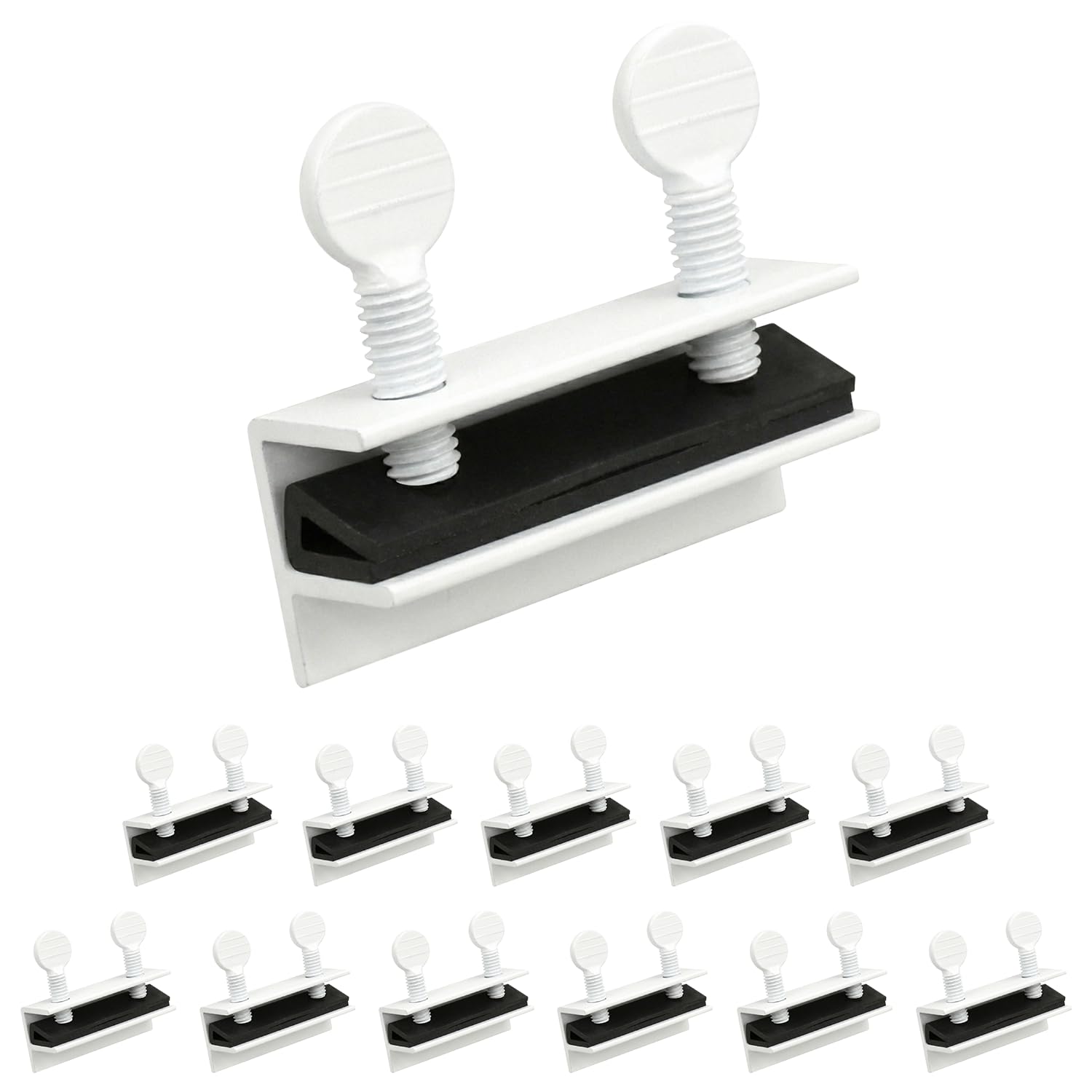 "Nuk3y Sliding Window Security Locks with Rubber Gasket (White, 12 Pack)"