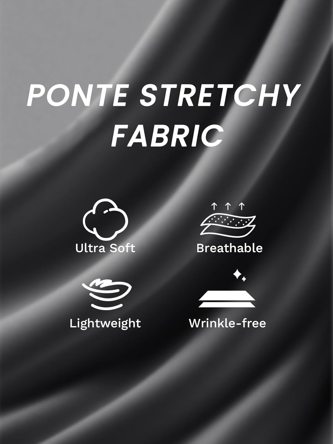 Womens Dress Wide Leg Pants Pull On Stretchy Work Pants High Waisted Business Causal Palazzos Trousers with Pockets - Image 5