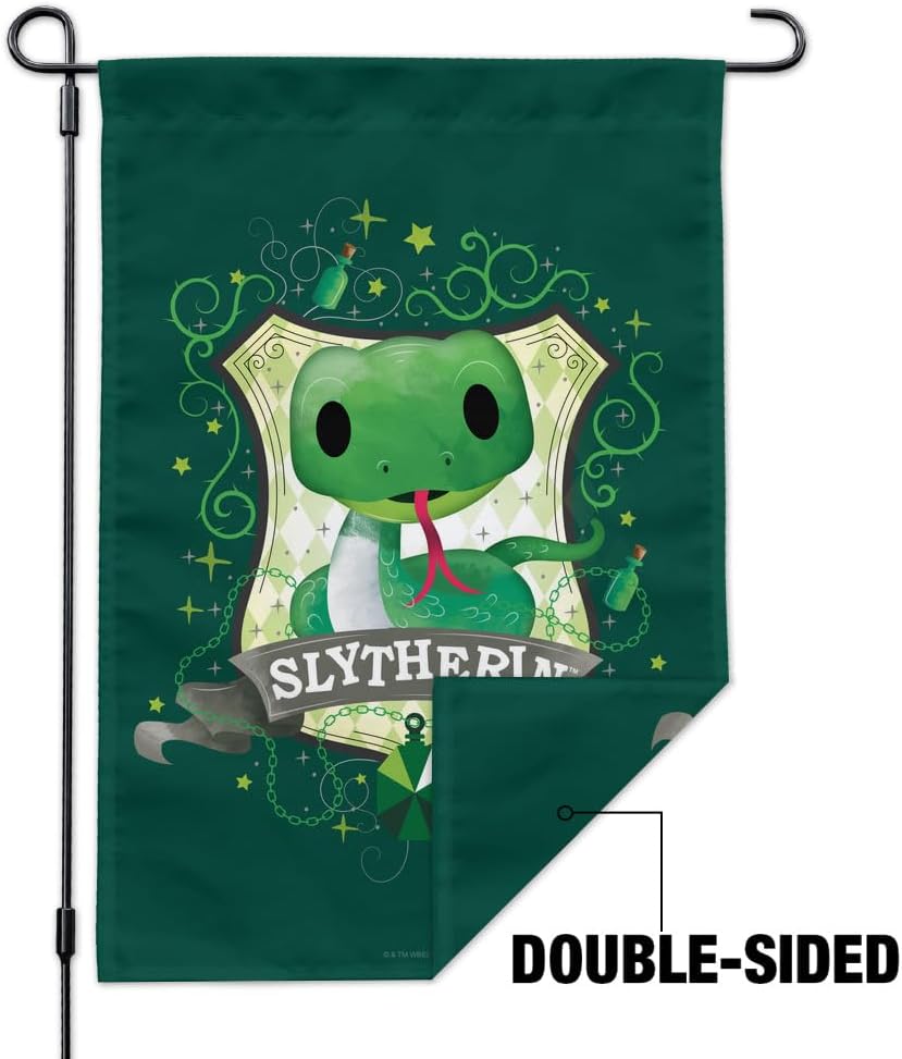 Harry Potter Chibi Slytherin Crest Garden Yard Flag