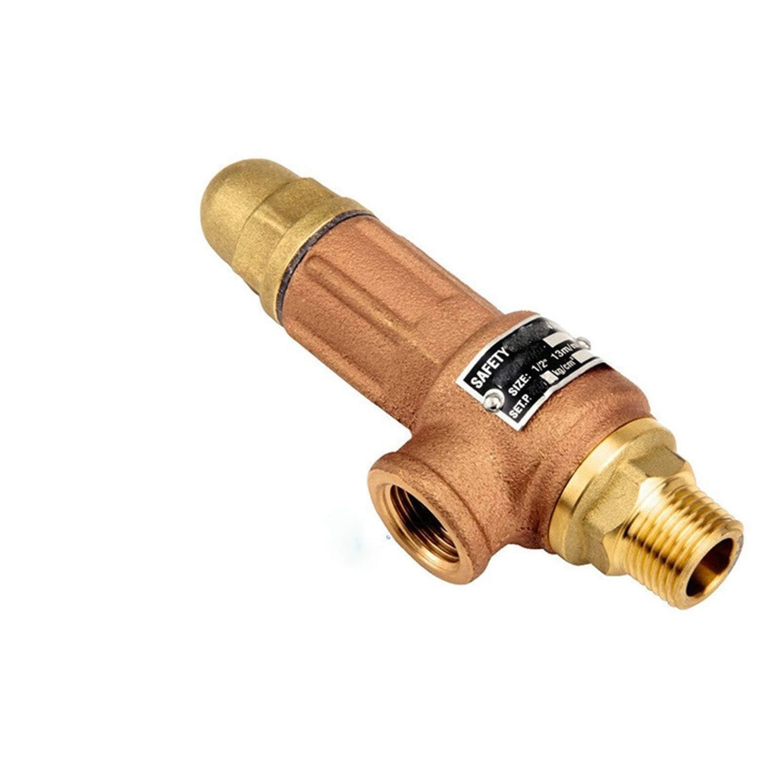 Ajustable 1/2 pulgadas de escape Válvula de seguridad Seguridad de bronce Válvula de Control de Alta Presión Reducir Alivio del calentador de agua de seguridad de la caldera de vapor , Material Durade