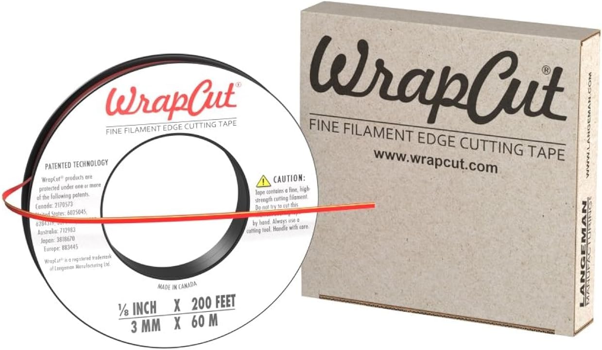 WrapCut, Edge Cutting Tape, 1/8-Inch X 200 Feet, 5-Pack