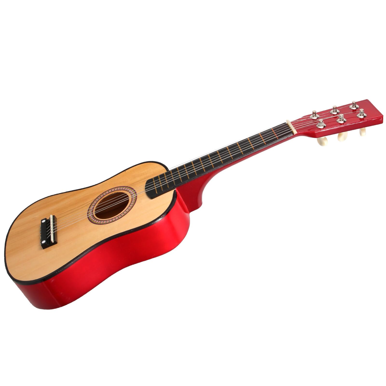 Vaguelly Petite Guitare Portable À 6 Cordes De 23 Pouces avec Médiator Jouet Musical pour Enfants Débutants (Bois) À Partir De 3 Ans