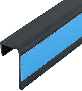 Outwater Plastic J Channel Fits Material 1/2 Inch Thick Black Styrene Cap Moulding with Adhesive 46 Inch Length (Pack of 2)