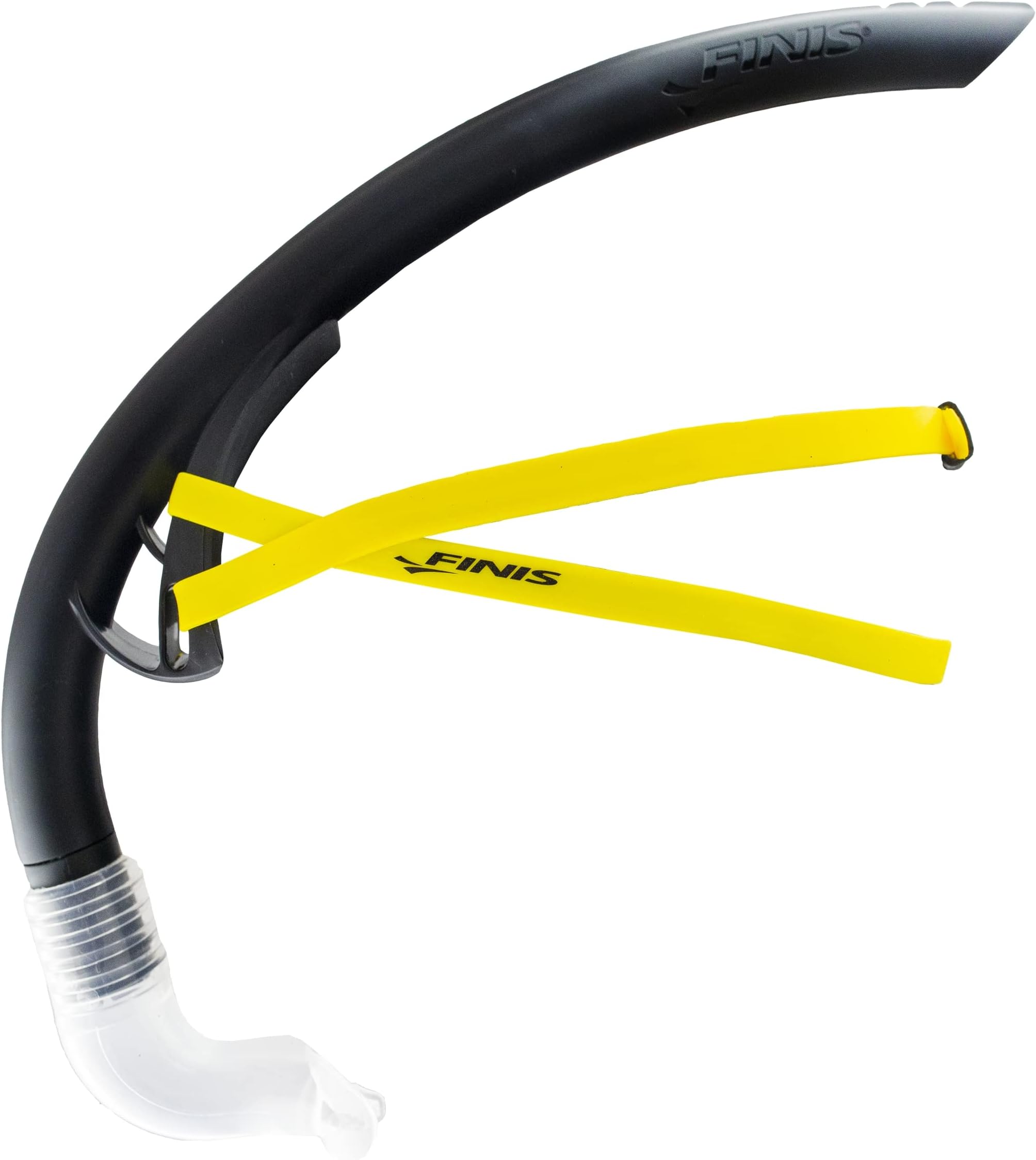 FINIS Stability Swimmer’s Snorkel - Bracketless - Center-Mount Swim Training Snorkel - Adjustable Fit - Silicone Mouthpiece
