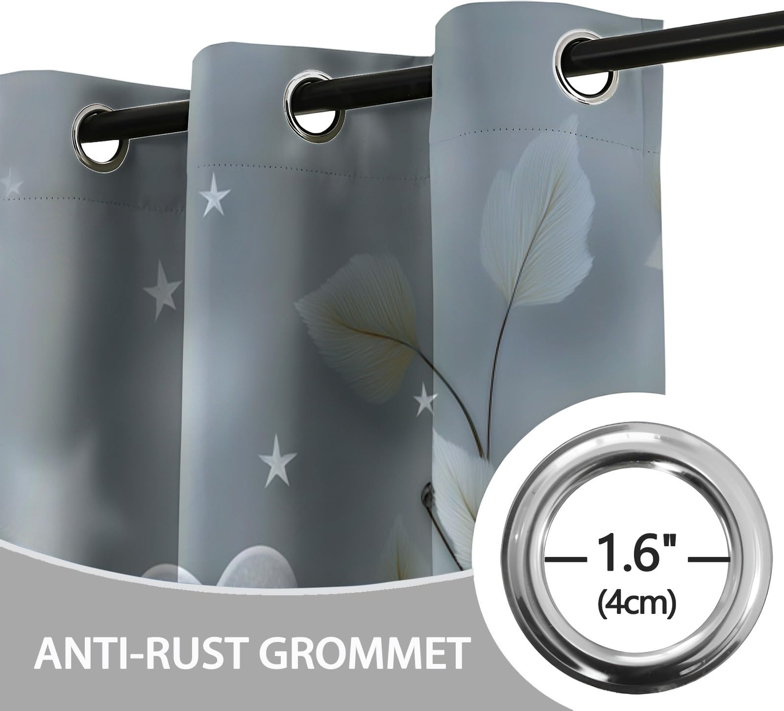 Tende Oscuranti per Interni 2 Pezzi 140x140 cm (LxA), Motivo Floreale Foglie 3D Tenda Coprente per Soggiorno, Termiche Isolanti Grigio Tendaggi per Interno Finestra per Salotto