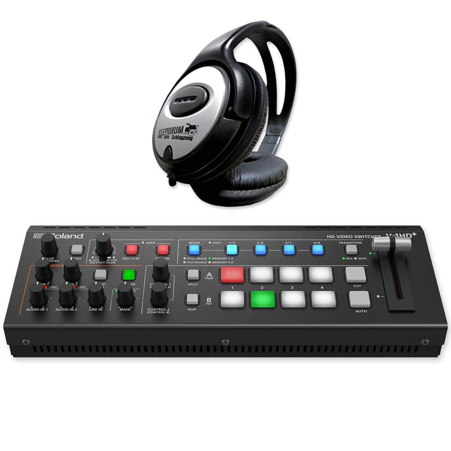 Roland V-1HD+ A/V Video Switcher HD Plus ze słuchawkami keepdrum
