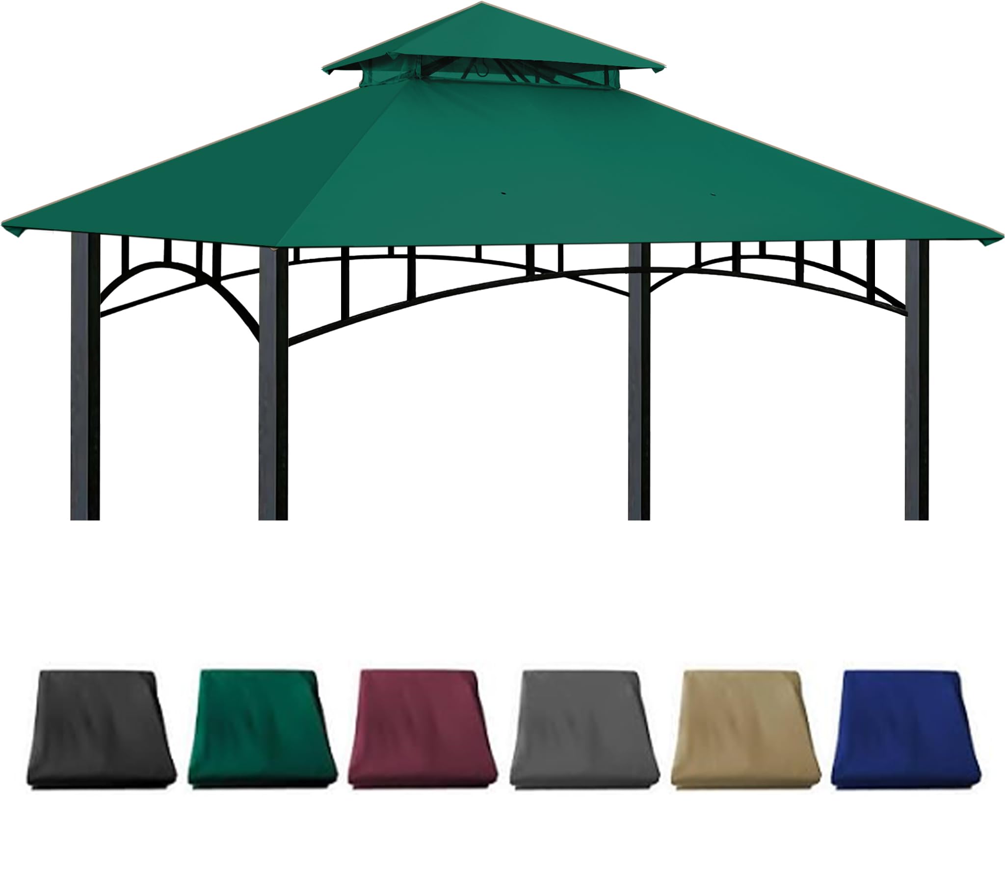 Gazebo Replacement Canopy 10x10 Ft Compatible with Madaga Target Gazebo Frame Model L-GZ136PST, L-GZ136PST-2/7/9， (Forest Green)