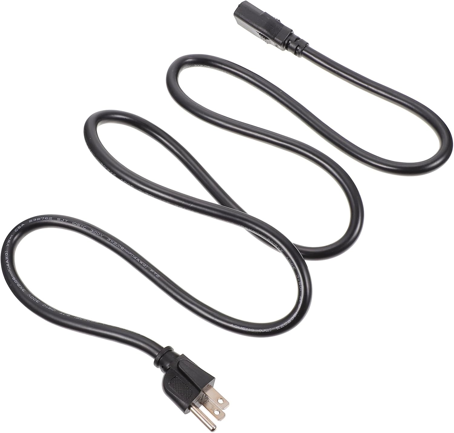 LABRIMP 1Pc Prong Power Cord Extension Cable US Plug for Desktop Computers and Home Appliances Safe Material Indoor Use Compatible with Various Devices