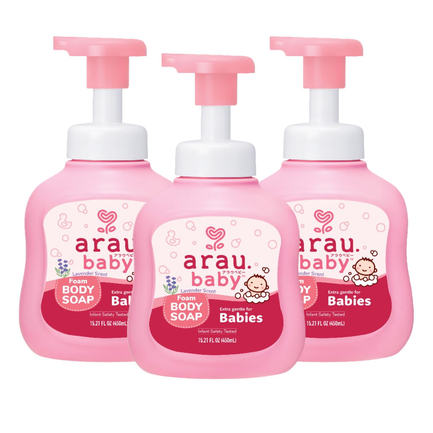 Arau Baby Foam Body Soap Lavender Scent, Natural Plant Based Baby Wash, No Artificial Fragrance or Additives, Gentle for Baby’s Sensitive Skin,