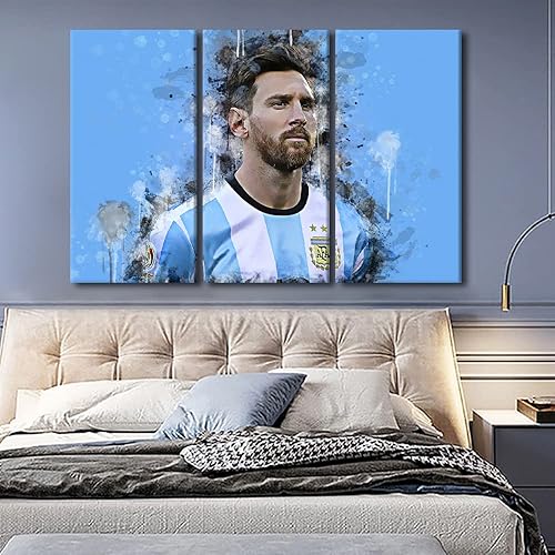 Miniatura 94 de TISHIRON 3 paneles CR7 Cristiano Ronaldo - Póster en lienzo para decoración de pared, pelota deportiva, casa moderna, para club, arena, sala