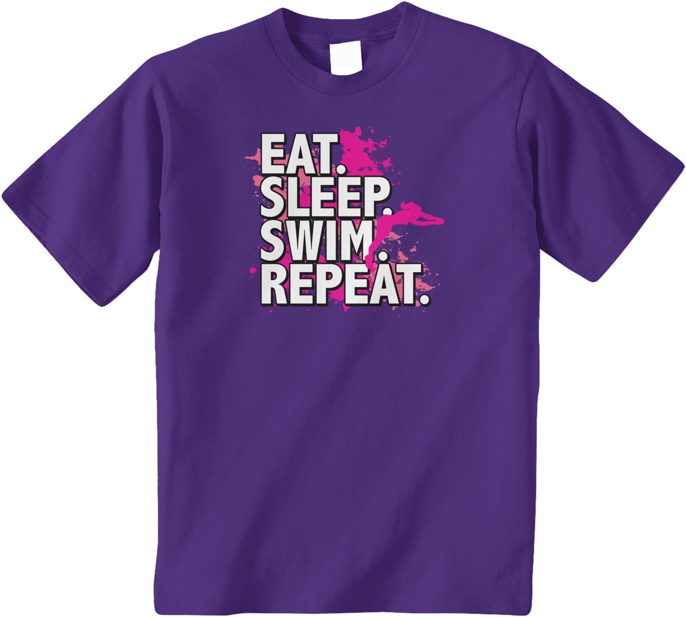 Threadrock Big Girls' Eat Sleep Swim Repeat Youth T-Shirt