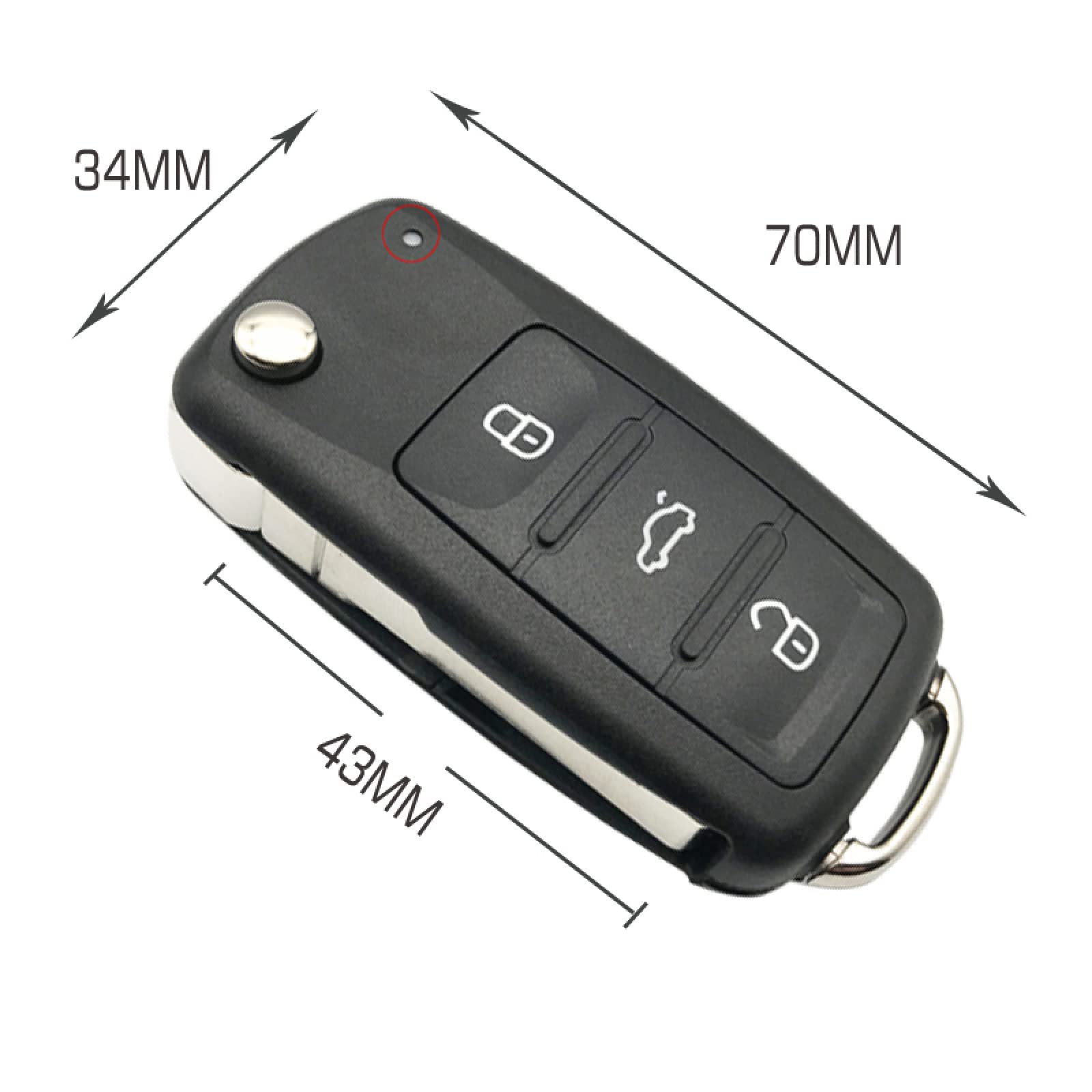 Clé Voiture Télécommande De Remplacement ABS - Référence 5K0837202AD - Neuf