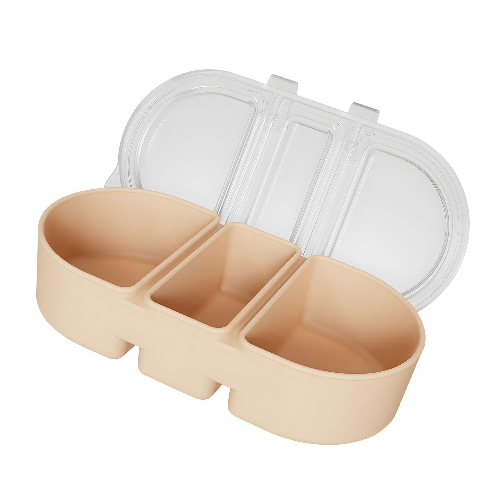 Tsophreniq (Pack of 3) Separated Silicone Canisters for Food Storage Sauces Snackies Impermeable Closed Heat Cold Immune Travel Outdoor Cooking Area Use Outdoor Meal