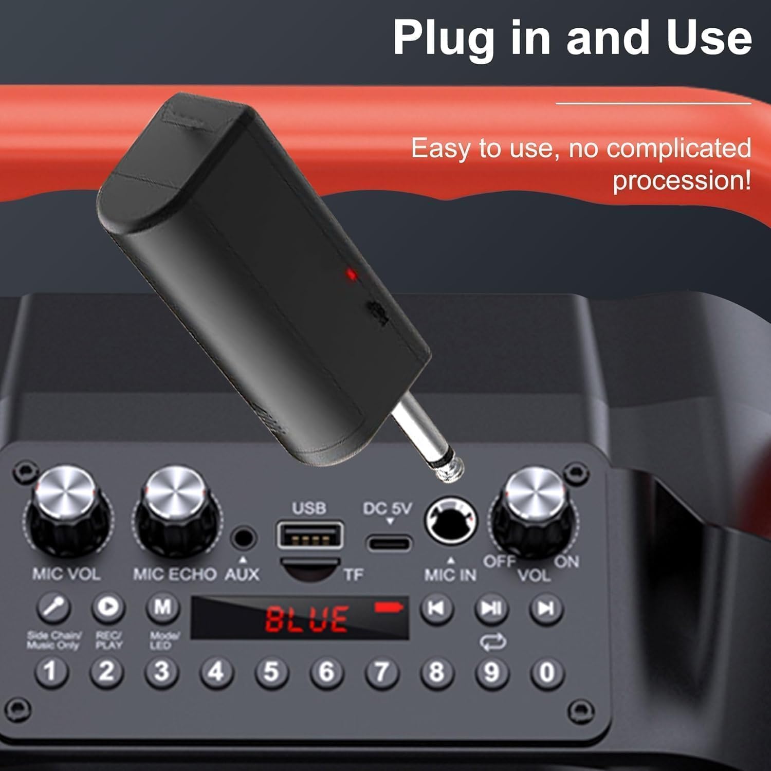 Handheld Wireless Microphone, Can imitate 4 types of sounds, 2Gold Handheld UHF Microphone,200Ft, Handheld Wireless Mic for large stage Singing Karaoke Wedding Party Speech Church Class Use PA System - Image 9