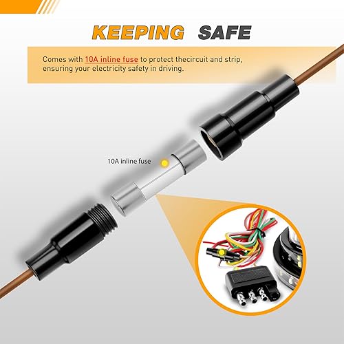Miniatura 9 de GOOACC Barra de luz para puerta trasera de camión de 60 pulgadas, tira de luz LED 504 de triple fila, 6 funciones con luces de freno rojas de marcha