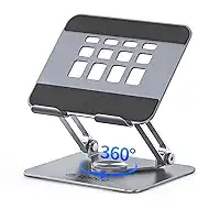 ORICO 360° Rotating Tablet Stand for iPad up to 12.9 Inch, Foldable Tablet Stand for Desk, Aluminum Alloy, Compatible with iPad Pro/Air/Mini, Kindle, Galaxy Tab, Fire, iPhone, Switch - FB2, Gray