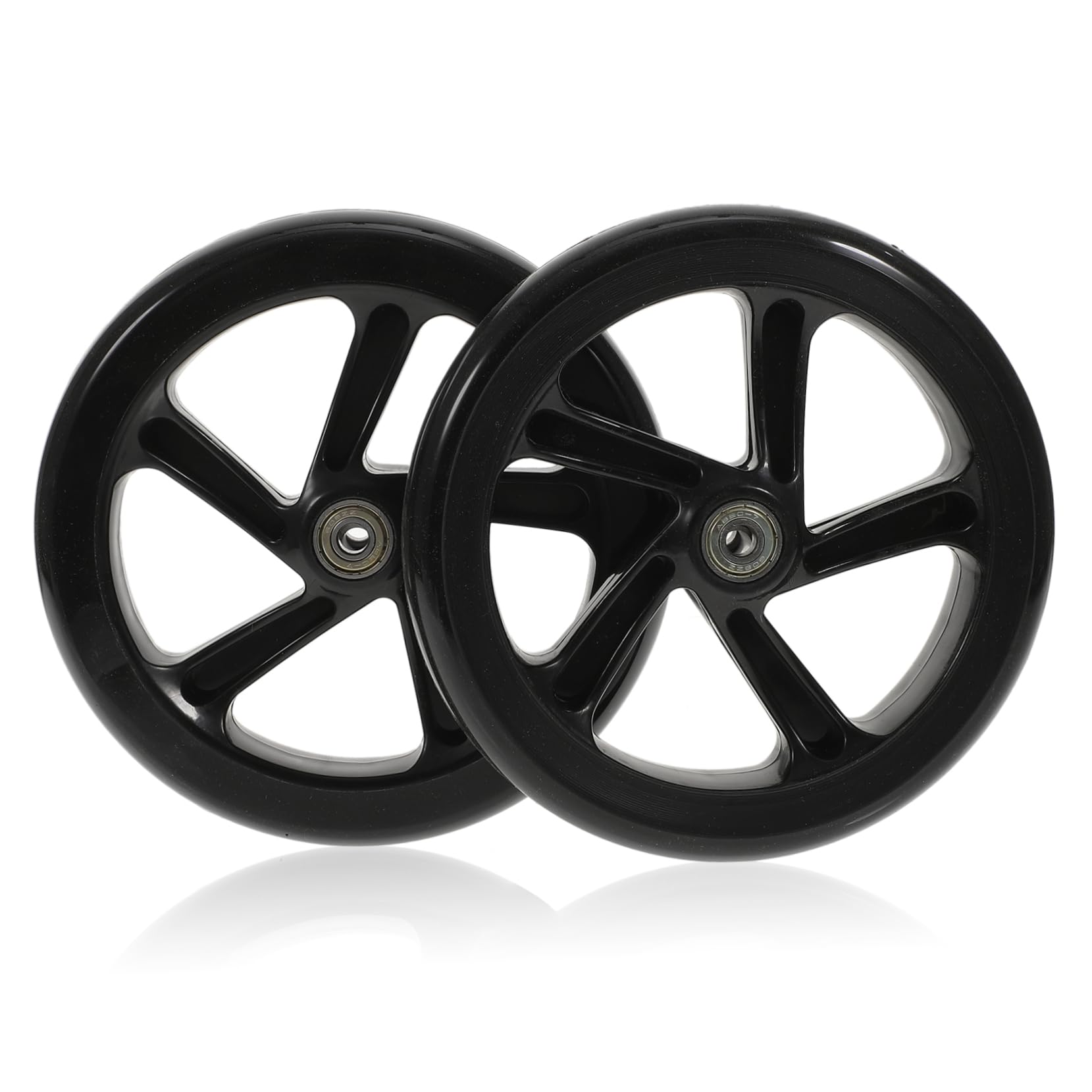 PU Scooter Räder 180mm mit Kugellager, Schwarz, 2 Stück